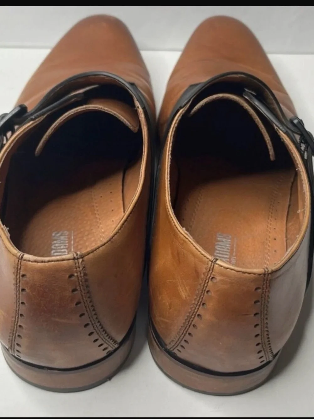 Stacy Adams Men’s Size 13 Brown Black Leather Monk Strap Dress Shoes